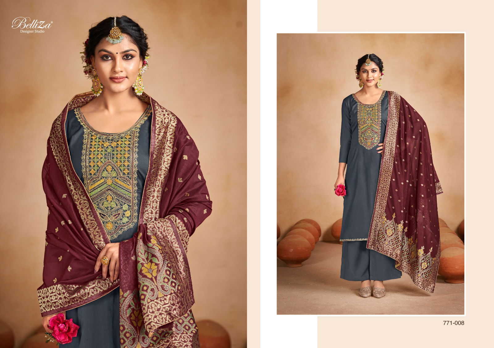 Saadgi By Belliza 771-001 To 771-008 Cotton Dress Material Catalog